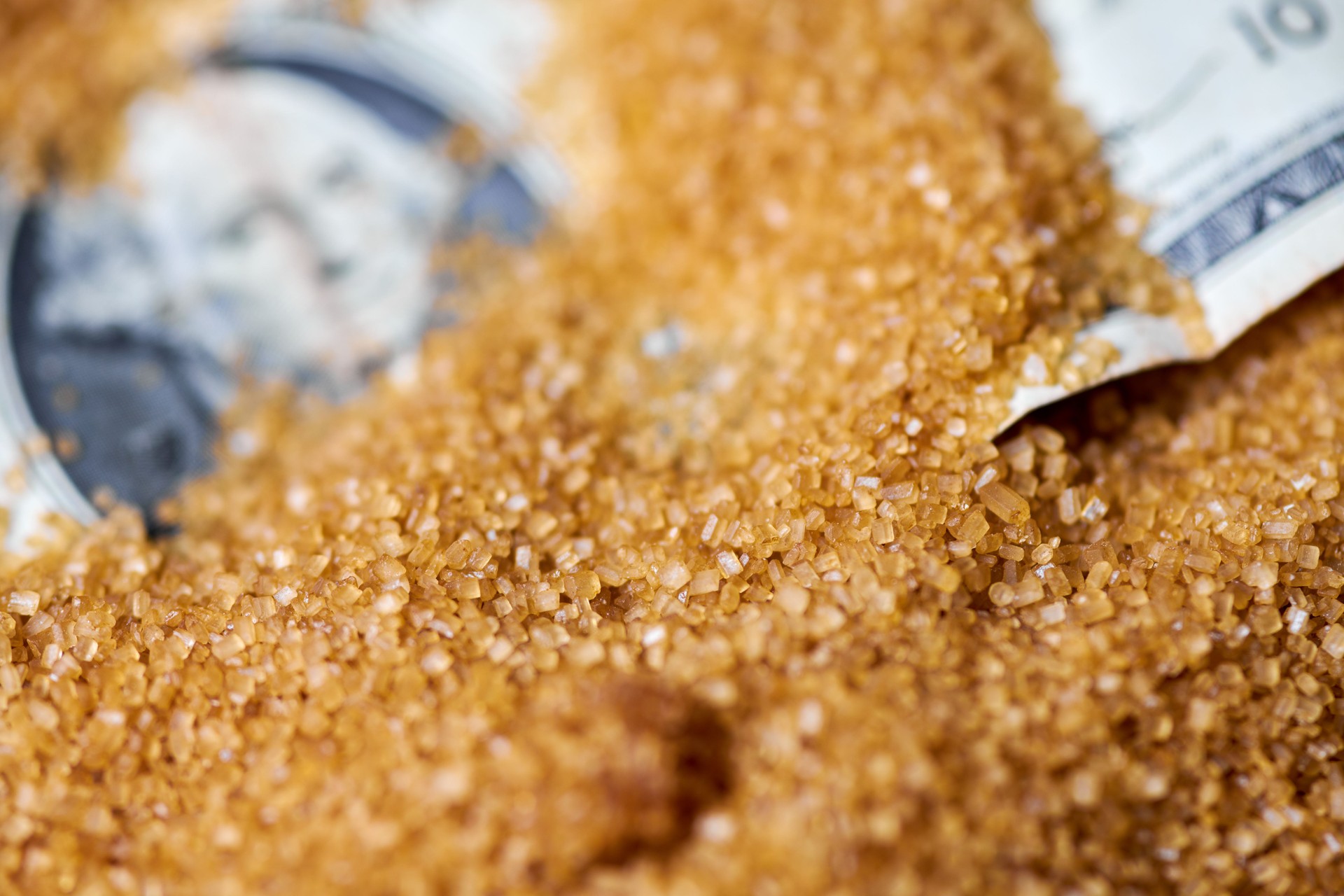 Dollar money in sugar
